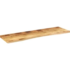 Tafelaccessoires*vidaXL Bureaublad met ronding 160x50x2,5 cm massief ruw mangohout