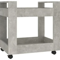 Trolleys*vidaXL Bureaukastje 60x45x60 cm bewerkt hout Betongrijs