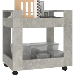 Trolleys*vidaXL Bureaukastje 60x45x60 cm bewerkt hout Betongrijs