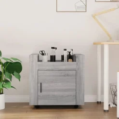 Trolleys*vidaXL Bureaukastje 60x45x60 cm bewerkt hout eikenkleurig Grijs sonoma