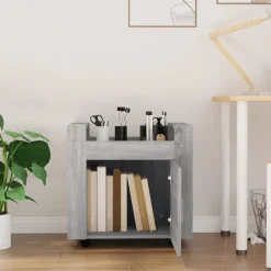 Trolleys*vidaXL Bureaukastje 60x45x60 cm bewerkt hout eikenkleurig Grijs sonoma