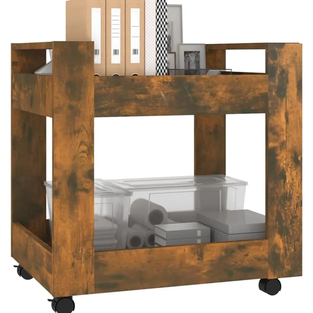 Trolleys*vidaXL Bureaukastje 60x45x60 cm bewerkt hout kleurig Gerookt eiken