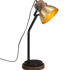 Verlichting*vidaXL Bureaulamp 25 W E27 18x18x60 cm antiek messingkleurig Koper