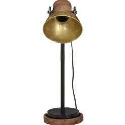 Verlichting*vidaXL Bureaulamp 25 W E27 18x18x60 cm antiek messingkleurig Koper