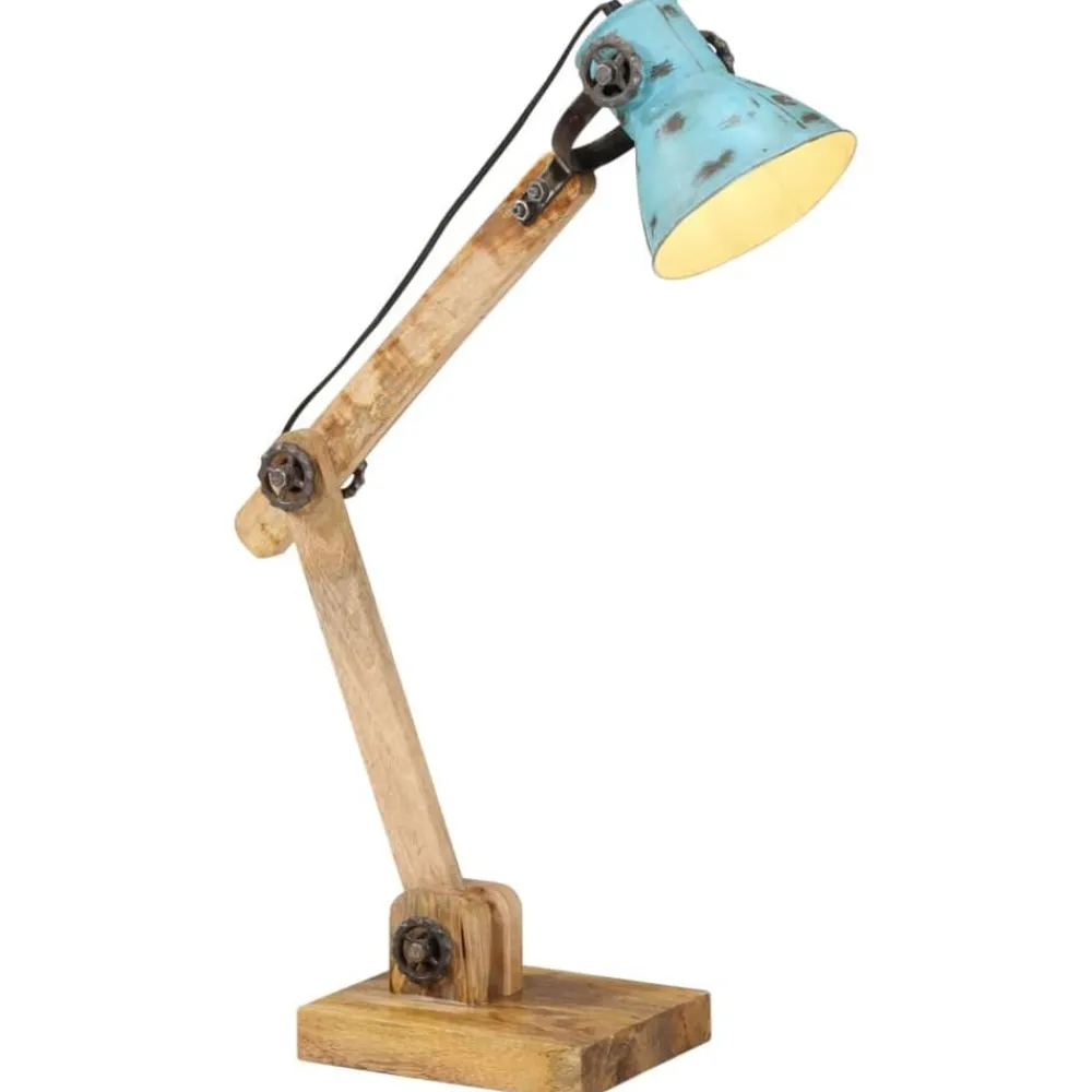 Verlichting*vidaXL Bureaulamp 25 W E27 23x18x96 cm verweerd Blauw