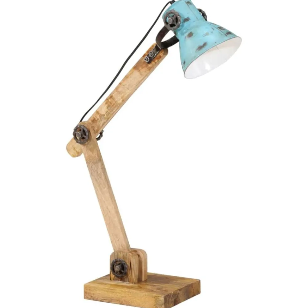 Verlichting*vidaXL Bureaulamp 25 W E27 23x18x96 cm verweerd Blauw