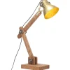 Verlichting*vidaXL Bureaulamp industrieel rond E27 58x18x90 cm messingkleurig