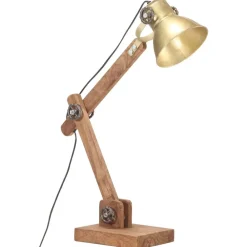 Verlichting*vidaXL Bureaulamp industrieel rond E27 58x18x90 cm messingkleurig