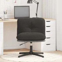 Stoelen*vidaXL Bureaustoel gekrulde wolachtige stof Donkergrijs