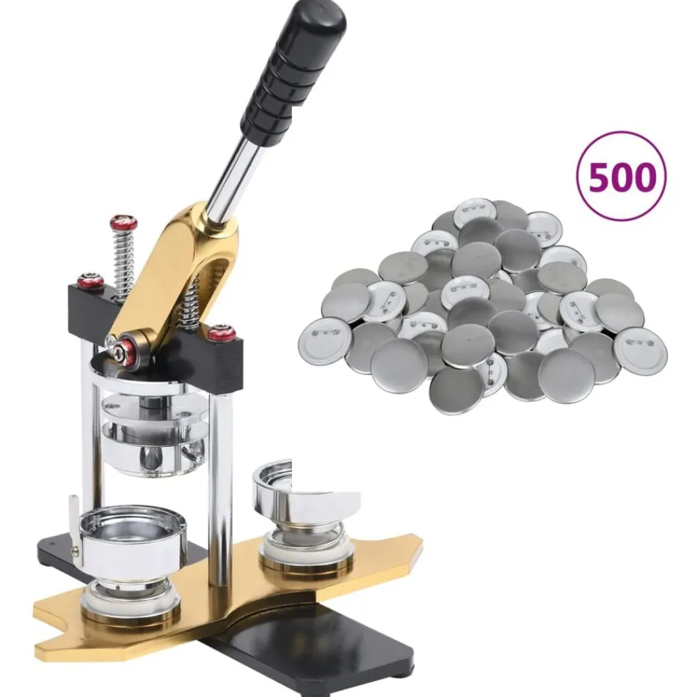 Buttonmachine draaipunch met 500 st buttononderdelen 58 mm>vidaXL Best