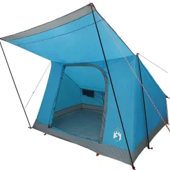 Buitensport*vidaXL Camping Tent met dak met opslag 282 x 225 x 154 cm taft Blauw