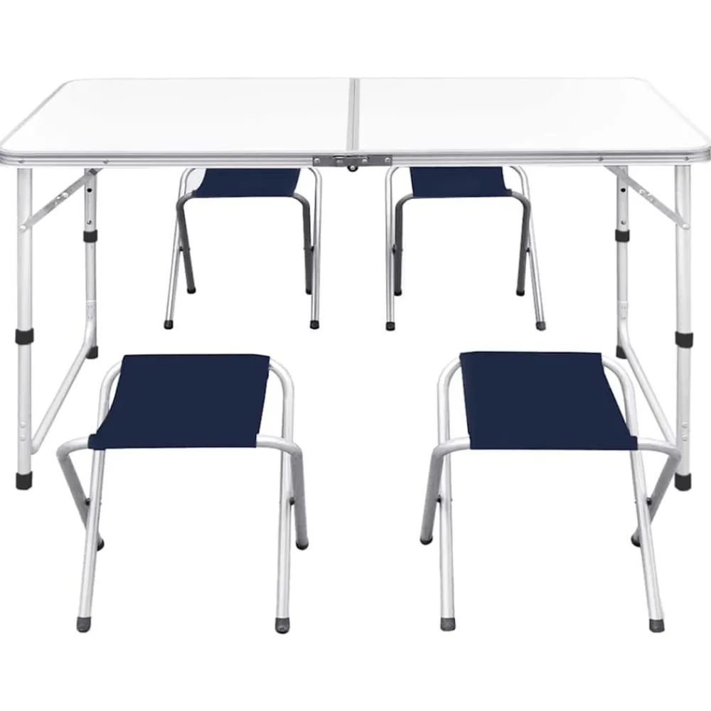 Campingset inklapbaar en verstelbaar 120x60 cm aluminium>vidaXL Outlet