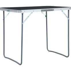 Buitensport*vidaXL Campingtafel inklapbaar met metalen frame 80x60 cm Grijs