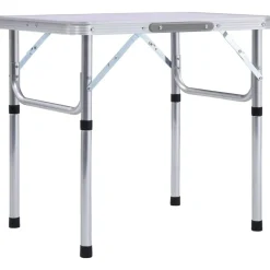 Buitensport*vidaXL Campingtafel inklapbaar 60x45 cm aluminium Wit