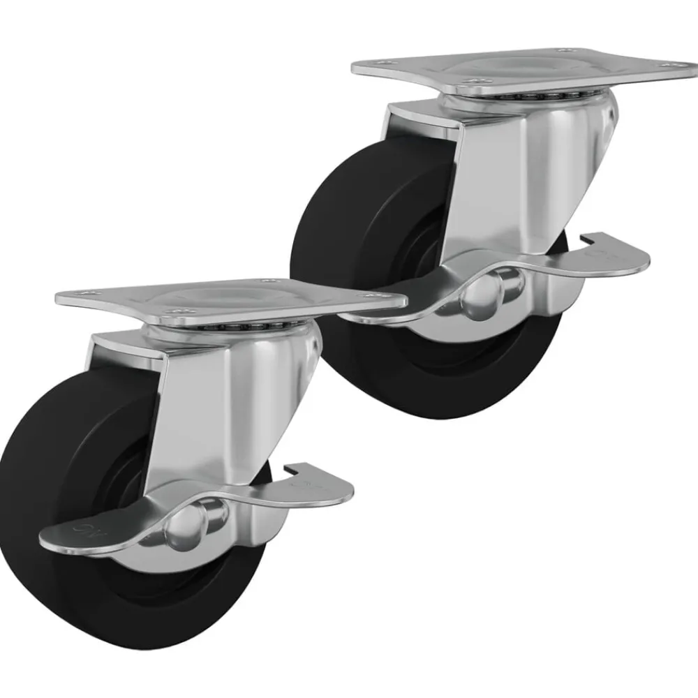 Caster 2 pcs Zwart en zilver 50,7 x 50,7 x 24,4 mm IJs en nylon>vidaXL Discount