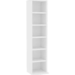 Kasten & Opbergmeubelen*vidaXL Cd-kast 21x20x88 cm bewerkt hout Wit