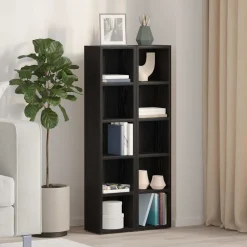 Kasten & Opbergmeubelen*vidaXL CD-kasten 2 st 21x16x93,5 cm spaanplaat kleurig Zwart eiken