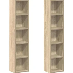 Cd-kasten 2 st 21x16x93,5 spaanplaat kleurig>vidaXL Outlet
