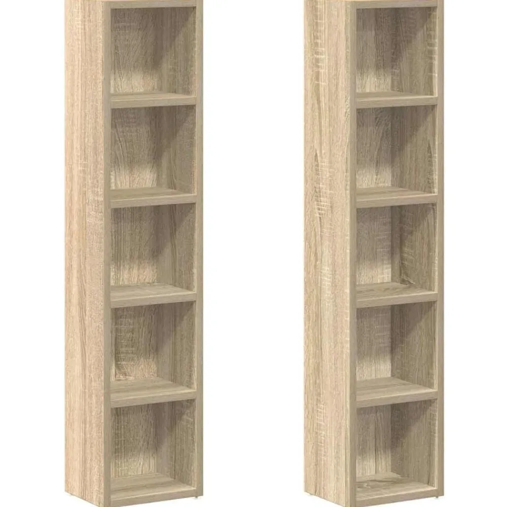Cd-kasten 2 st 21x16x93,5 spaanplaat kleurig>vidaXL Outlet