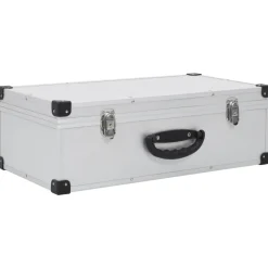 Kantoorartikelen*vidaXL Cd-koffer voor 80 cd's aluminium ABS kleurig Zilver
