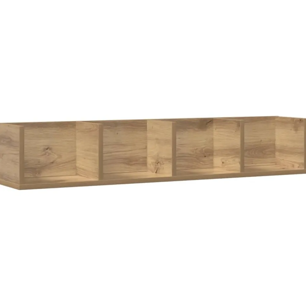 Boekenkasten & Wandplanken*vidaXL CD-wandschap 100x18x18 cm bewerkt hout artisanaal eikenkleurig