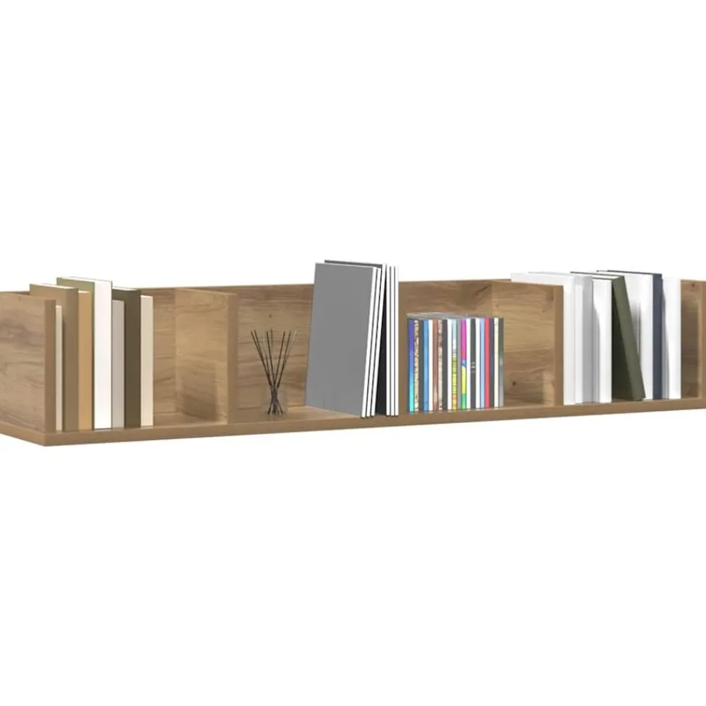 Boekenkasten & Wandplanken*vidaXL CD-wandschap 100x18x18 cm bewerkt hout artisanaal eikenkleurig
