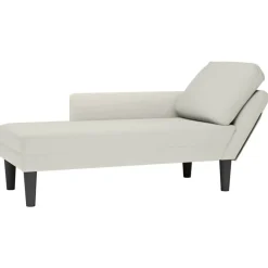 Stoelen*vidaXL Chaise longue met kussen&rechterarmleuning fluweel crèmekleurig Cr&egrave;me