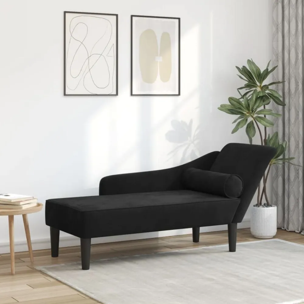 Chaise longue met kussens fluweel>vidaXL Online