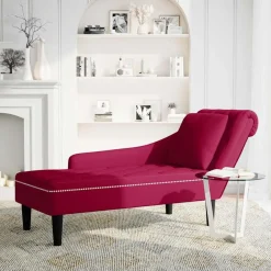 Chaise longue met kussen en rechterarmleuning fluweel>vidaXL Outlet