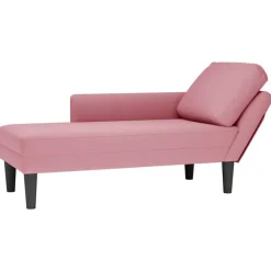 Stoelen*vidaXL Chaise longue met kussen en rechterarmleuning fluweel Roze