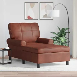 Chaise Lounge 91 x 157 x 91 cm Nep Leer>vidaXL