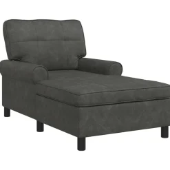 Stoelen*vidaXL Chaise Lounge met kussen 91 x 157 x 91 cm Nep Leer Zwart