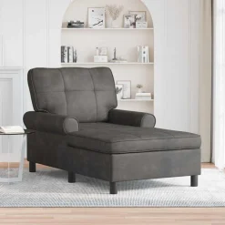 Stoelen*vidaXL Chaise Lounge met kussen 91 x 157 x 91 cm Nep Leer Zwart