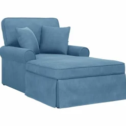 Chaise Lounge met Rok met kussen 3 pcs Katoen Stof>vidaXL Clearance