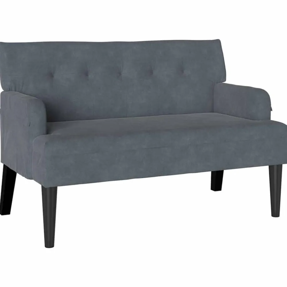 Bankjes*vidaXL Chesterfield Bank 112 x 65,5 x 75 cm Fluweel Donkergrijs