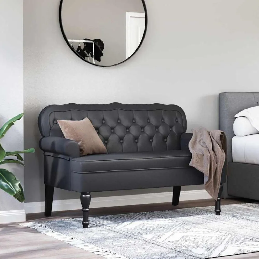 Chesterfield Bank 119,5 x 64,5 x 75 cm Nep Leer>vidaXL Sale