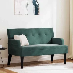 Bankjes*vidaXL Chesterfield Bank 112 x 65,5 x 75 cm Fluweel Donkergroen