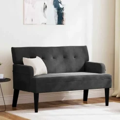 Chesterfield Bank 112 x 65,5 x 75 cm Fluweel>vidaXL New
