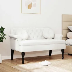 Chesterfield Bank met kussen 120,5 x 65 x 75 cm Nep Leer><noscript><img width=