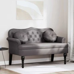 Chesterfield Bank met kussen 120,5 x 65 x 75 cm Nep Leer>vidaXL Sale