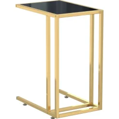 Computer bijzettafel 50x35x65 cm gehard glas zwart>vidaXL Clearance