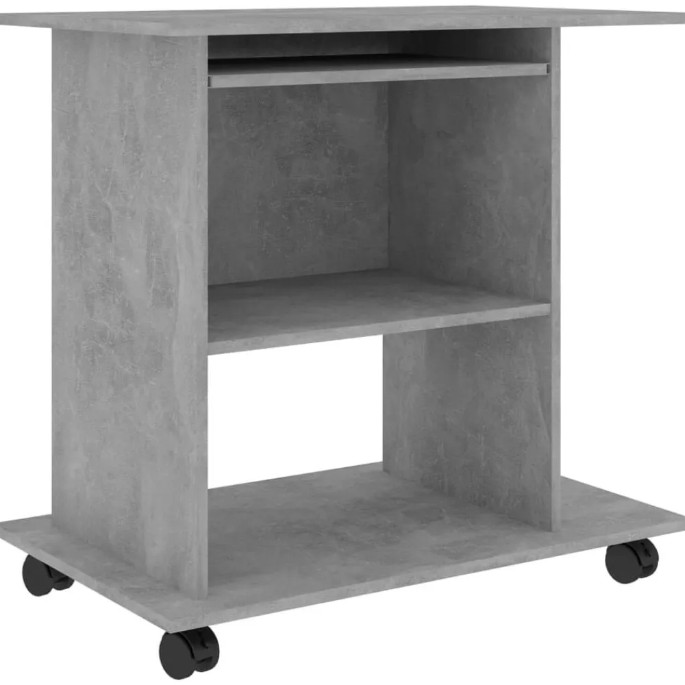 Kantoormeubelen*vidaXL Computerbureau 80x50x75 cm bewerkt hout Betongrijs