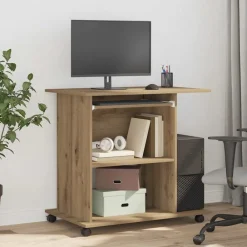 Computerbureau 80x50x75 cm bewerkt hout artisanaal eikenkleur>vidaXL Sale
