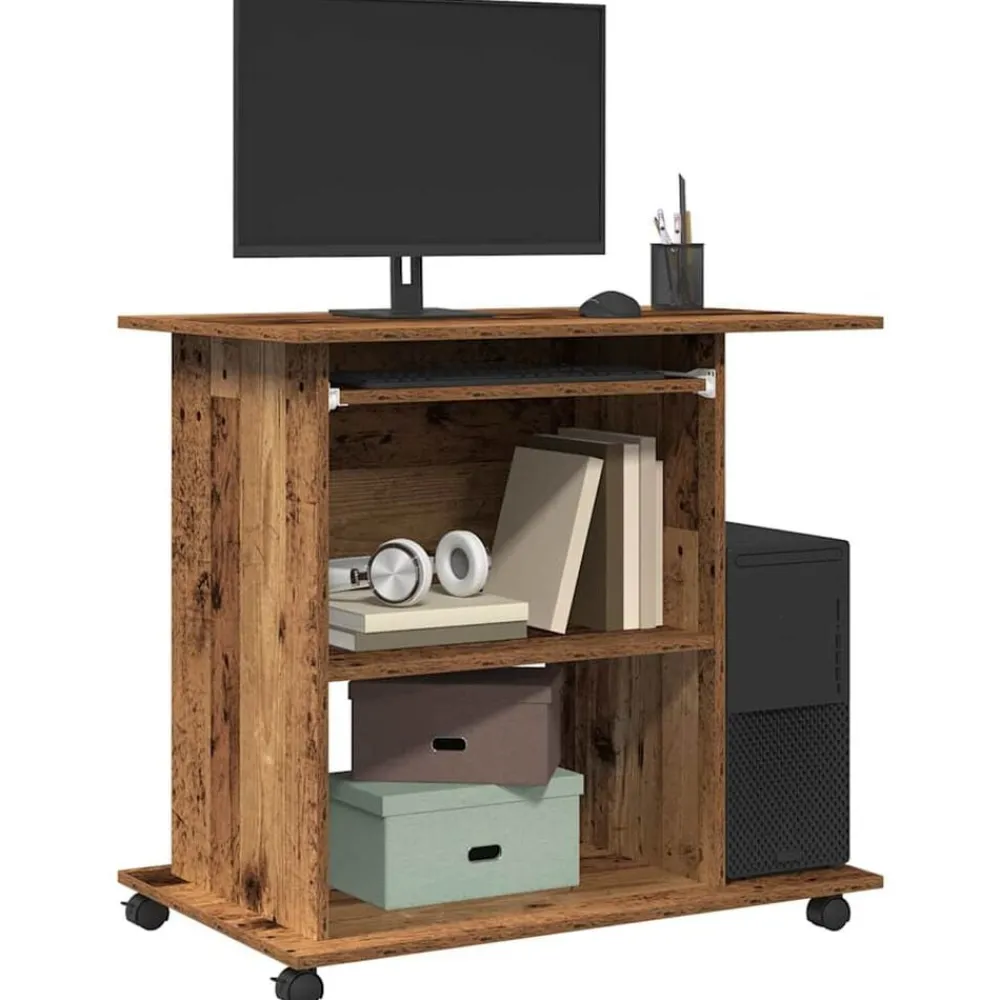 Computerbureau 80x50x75 cm bewerkt hout kleurig>vidaXL Clearance