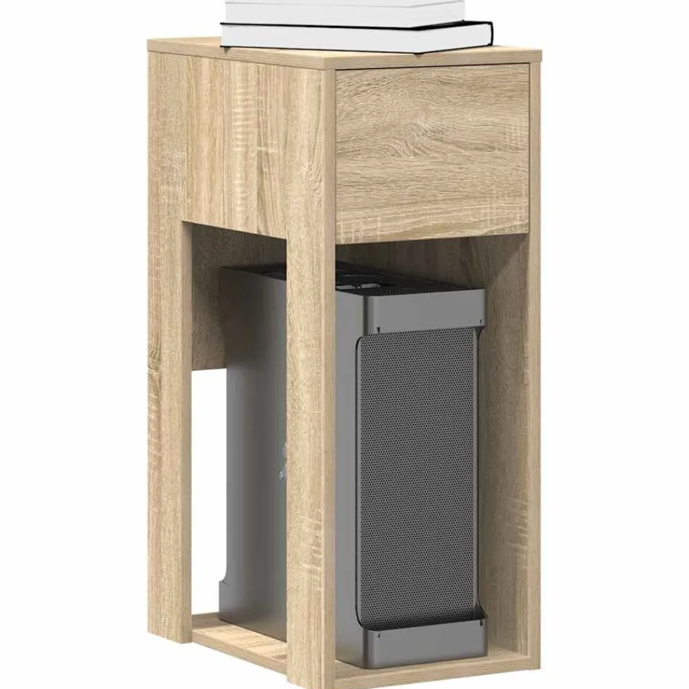 Kantoormeubelen*vidaXL Computertorenstandaard met lade 30x44x74 cm kleurig Sonoma eiken