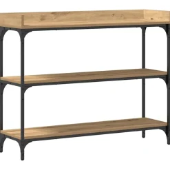 Tafels*vidaXL Console Tafel 100 x 30 x 80 cm artisanaal eikenkleurig
