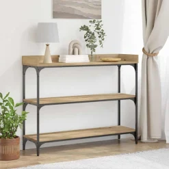 Tafels*vidaXL Console Tafel 100 x 30 x 80 cm artisanaal eikenkleurig