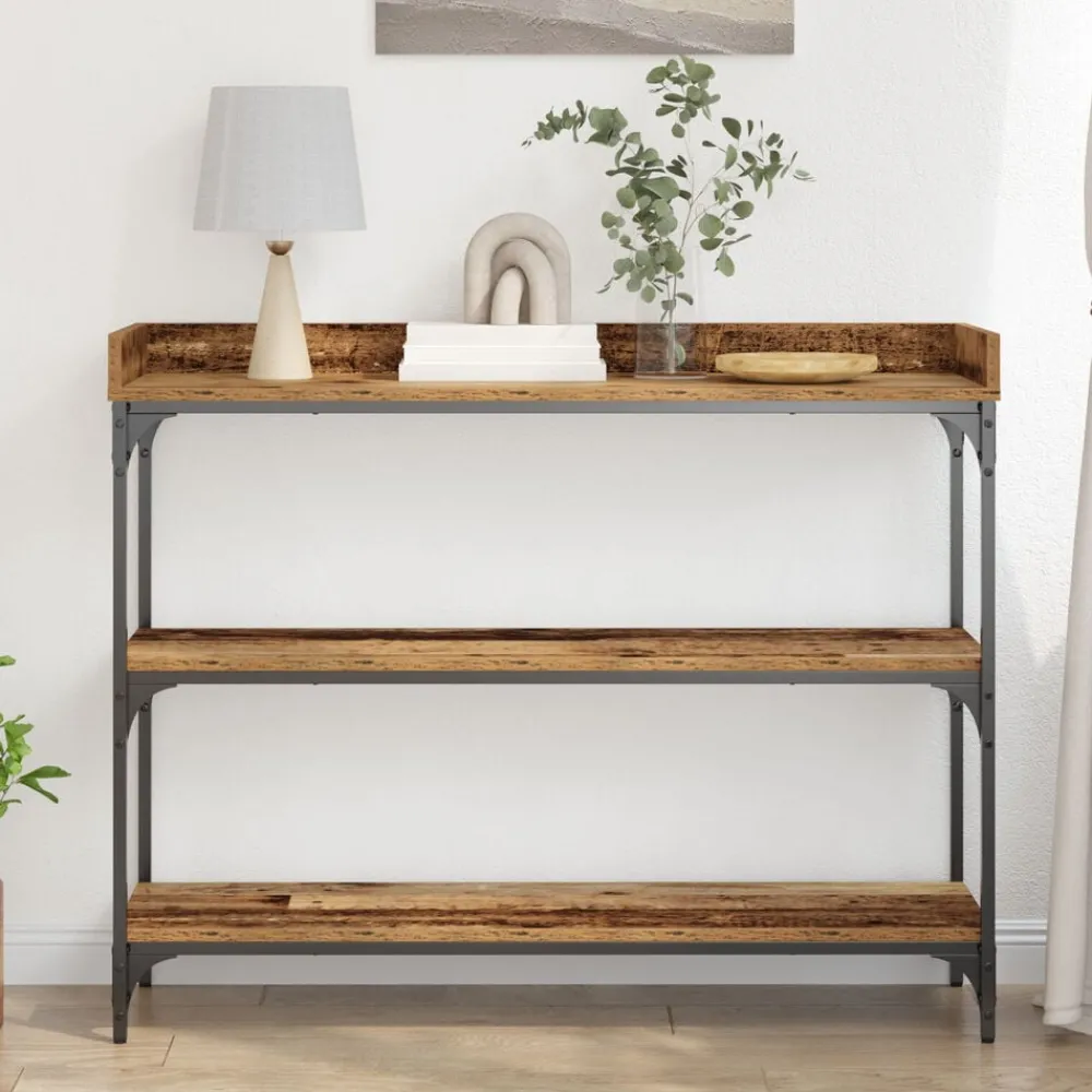 Console Tafel 100 x 30 x 80 cm Gelaagd hout en metaal>vidaXL Hot