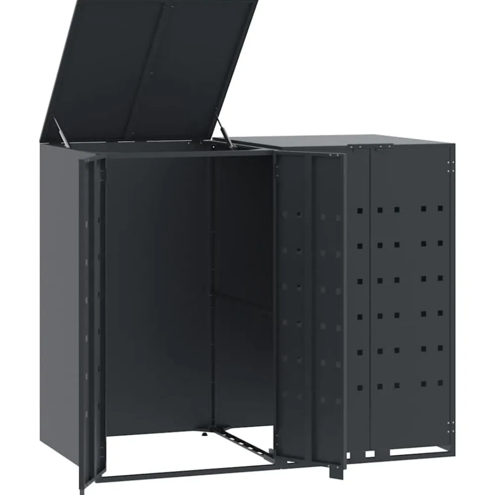 Huishoudelijke Benodigdheden*vidaXL Containerberging 2 containers 138x79x117 cm staal Antraciet