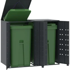 Huishoudelijke Benodigdheden*vidaXL Containerberging 2 containers 138x79x117 cm staal Antraciet